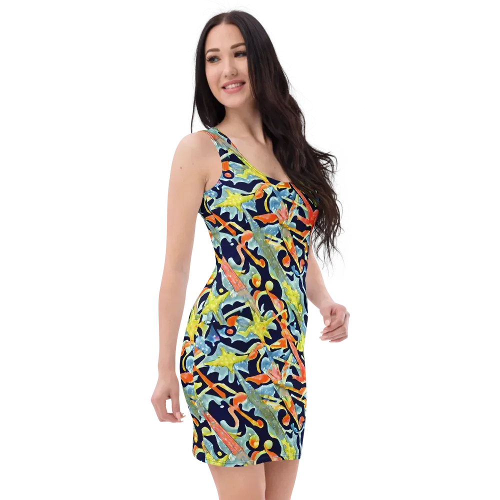 Prismatic Reef on Bodycon Dress — Right Front