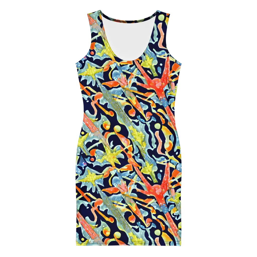 Prismatic Reef on Bodycon Dress — Front