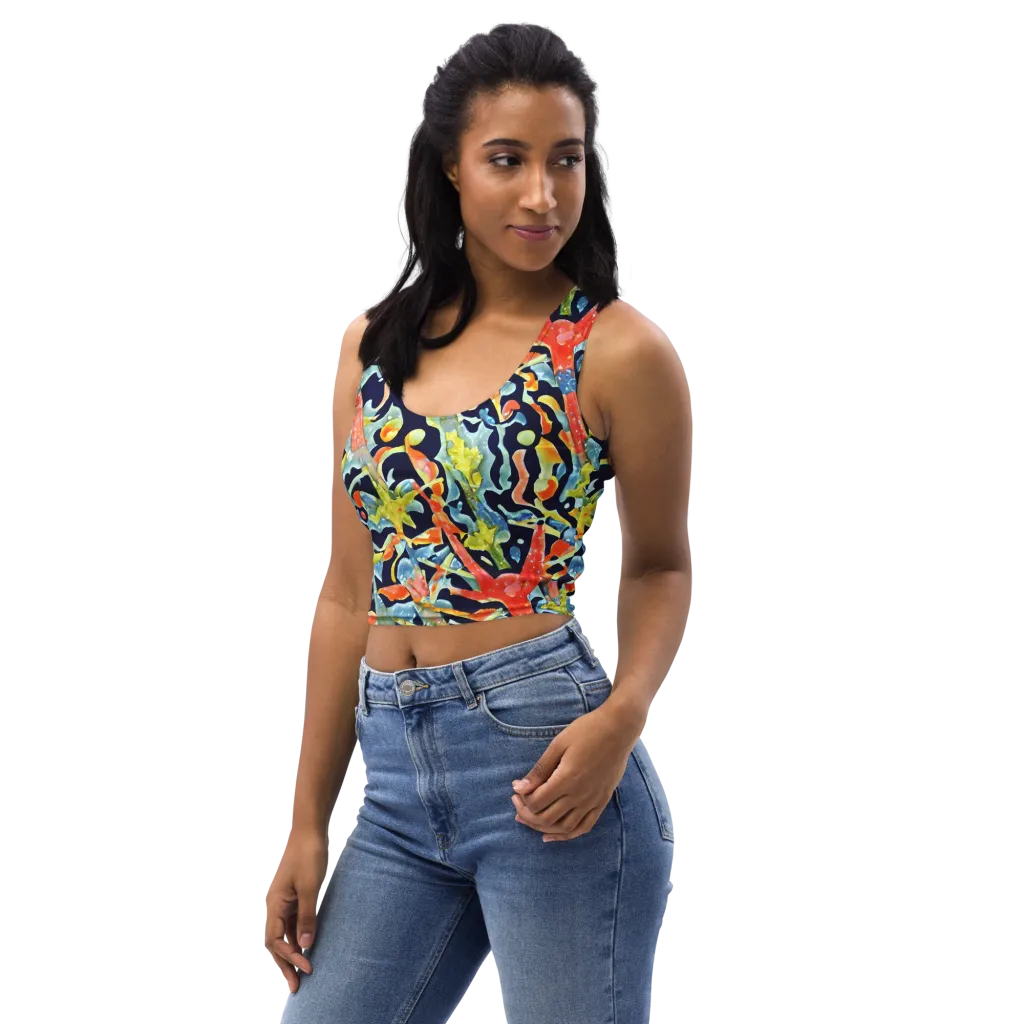 Prismatic Reef on Crop Top — Left Front