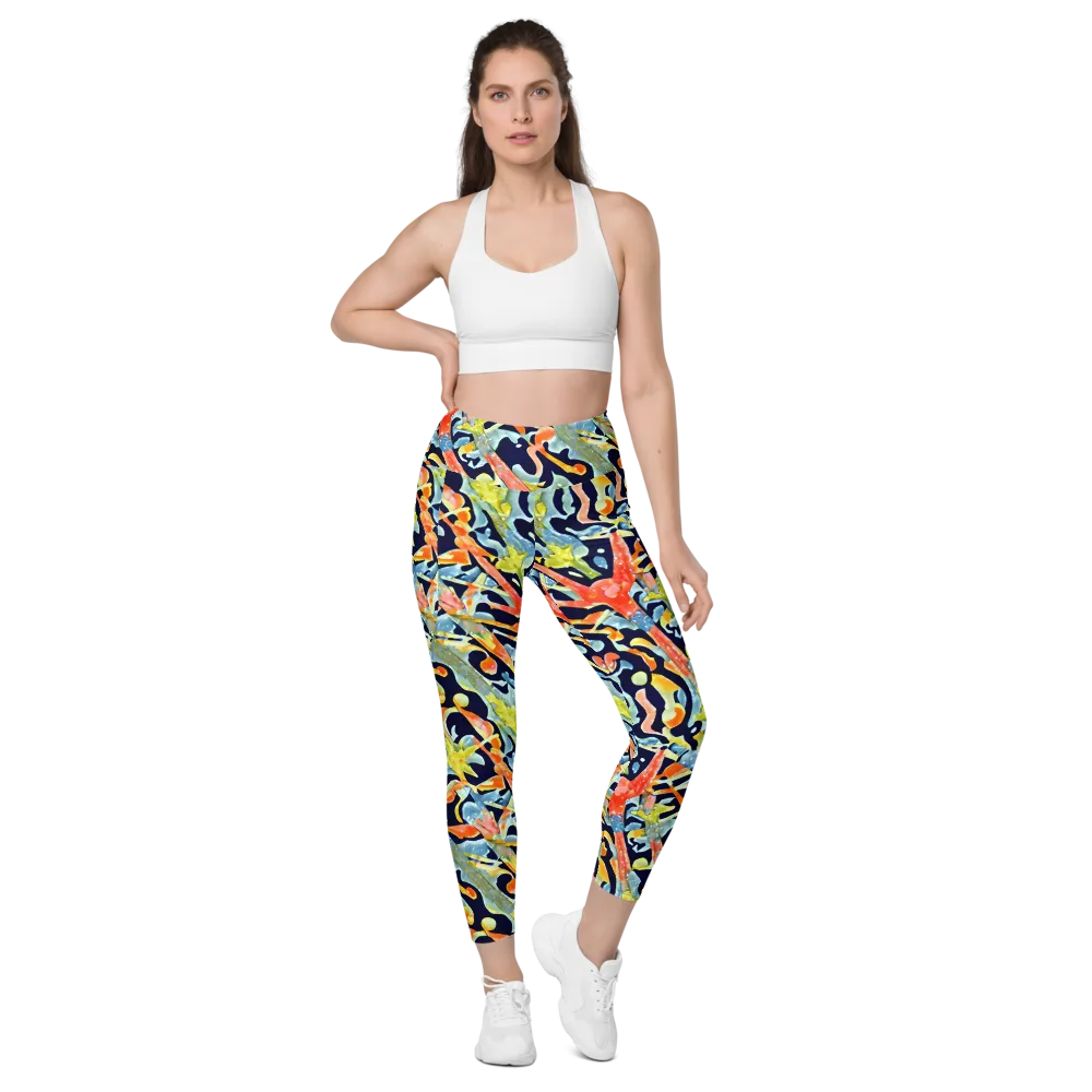 Prismatic Reef on Leggings with Pockets — Front