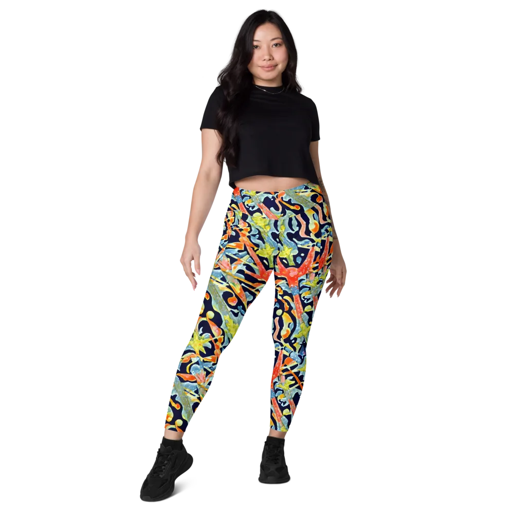 Prismatic Reef on Leggings with Pockets — Front
