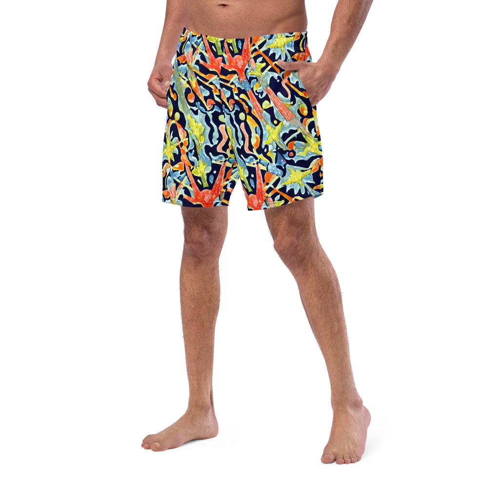 Prismatic Reef on Swim Trunks — Left Front