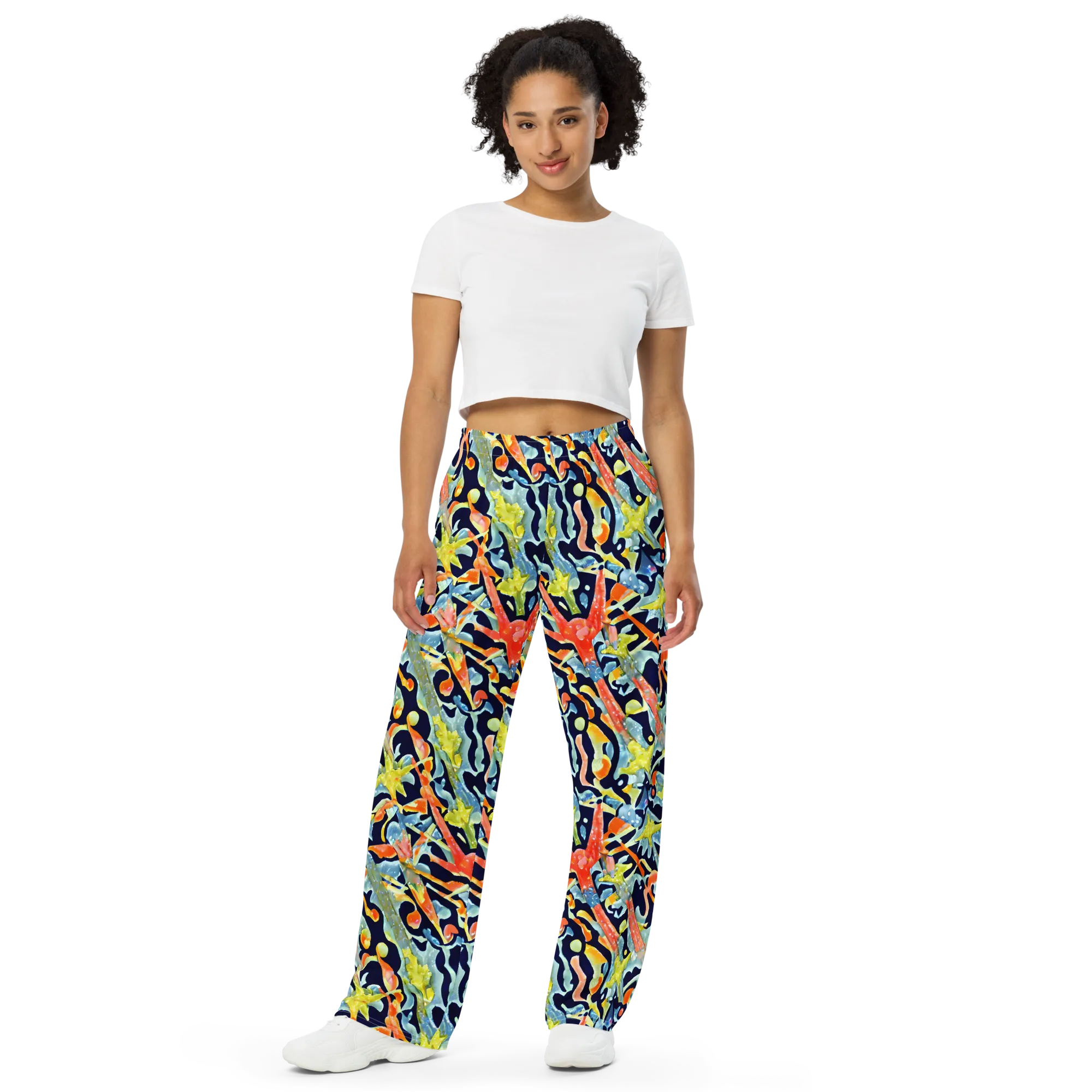 Prismatic Reef on Wide-Leg Pants — Front