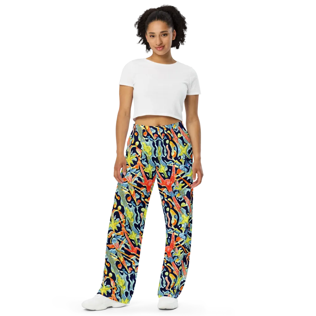 Prismatic Reef on Wide-Leg Pants — Front