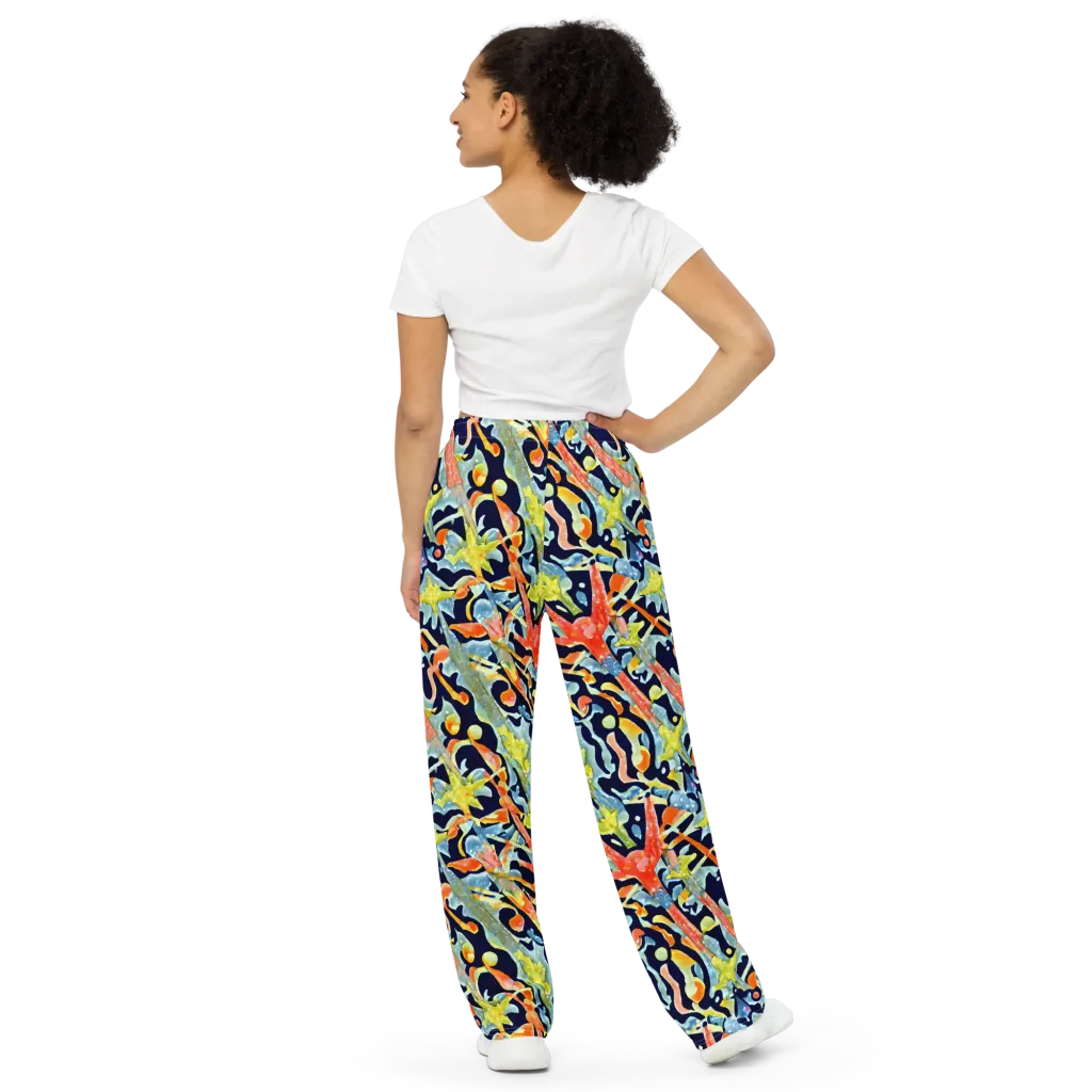 Prismatic Reef on Wide-Leg Pants — Back