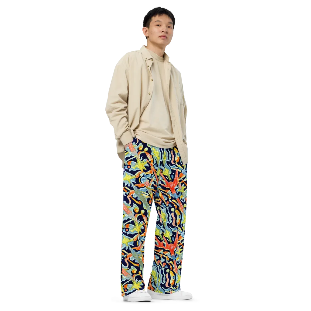 Prismatic Reef on Wide-Leg Pants — Right Front