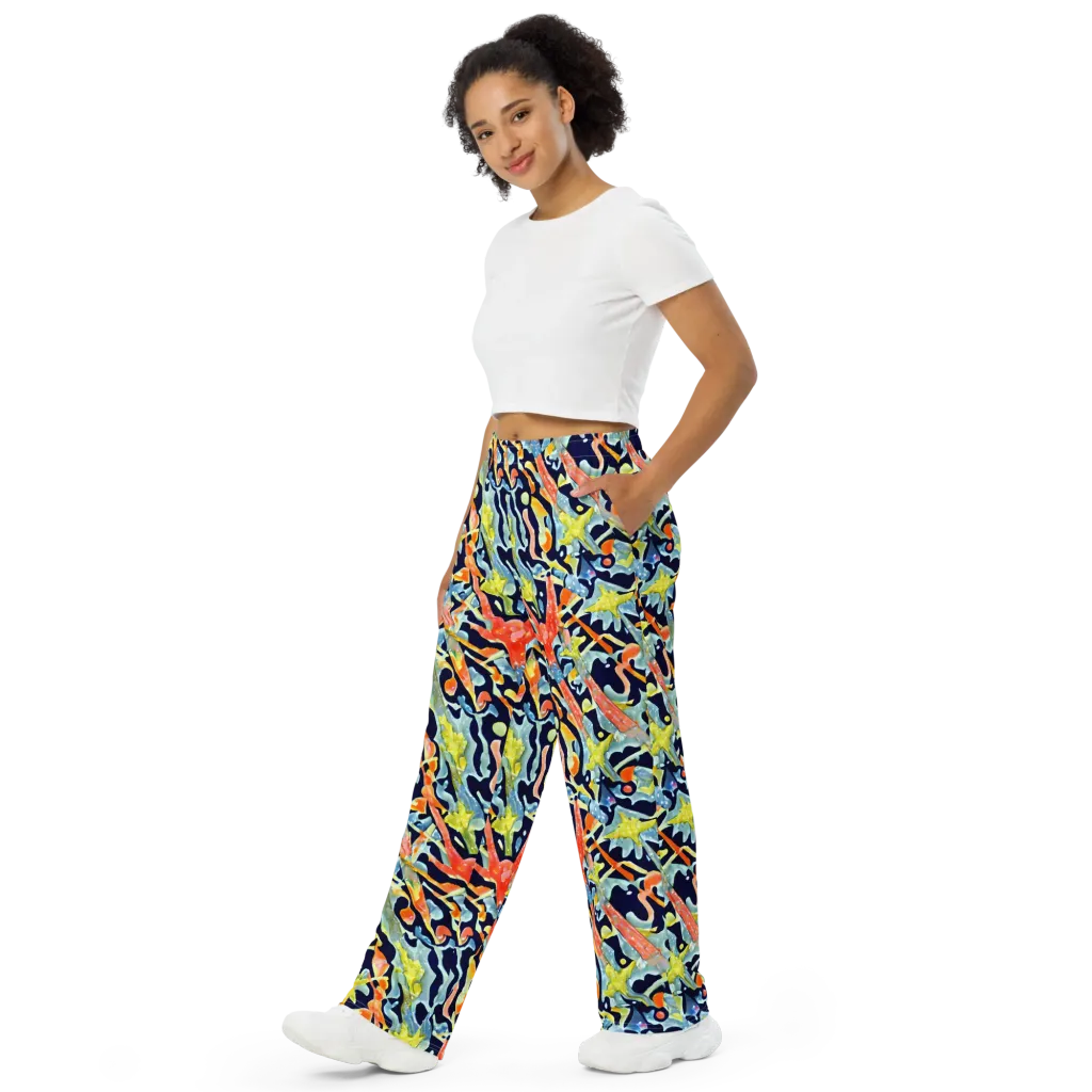 Prismatic Reef on Wide-Leg Pants — Left Front