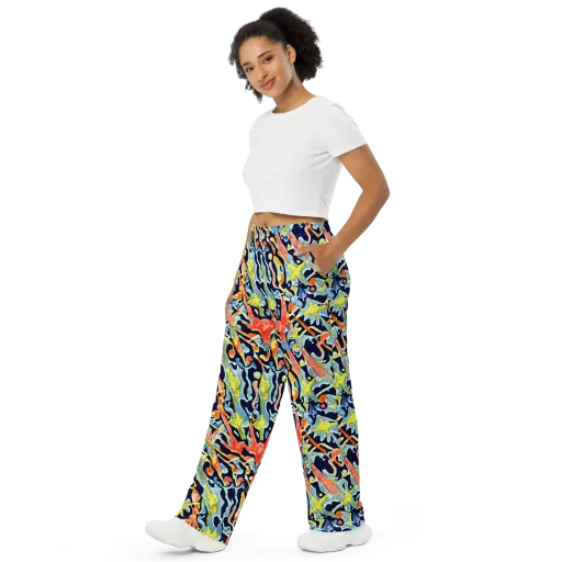 Prismatic Reef on a Wide-Leg Pants