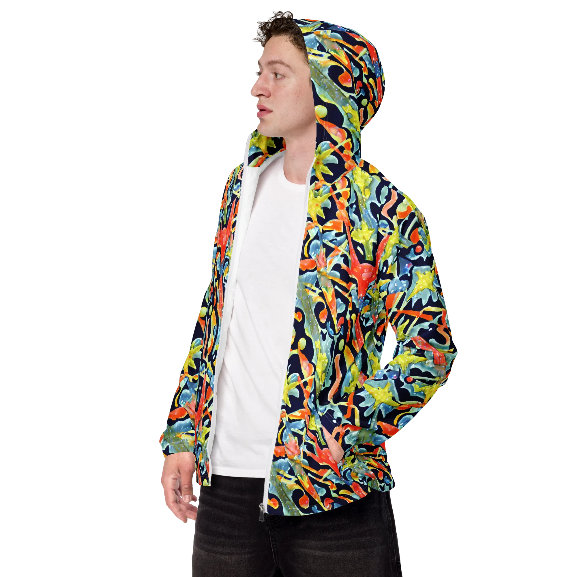 Prismatic Reef on Men's Windbreaker — Left Front