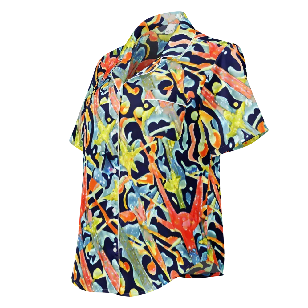 Prismatic Reef on Women's Short Sleeve Pajama Top — Left Front