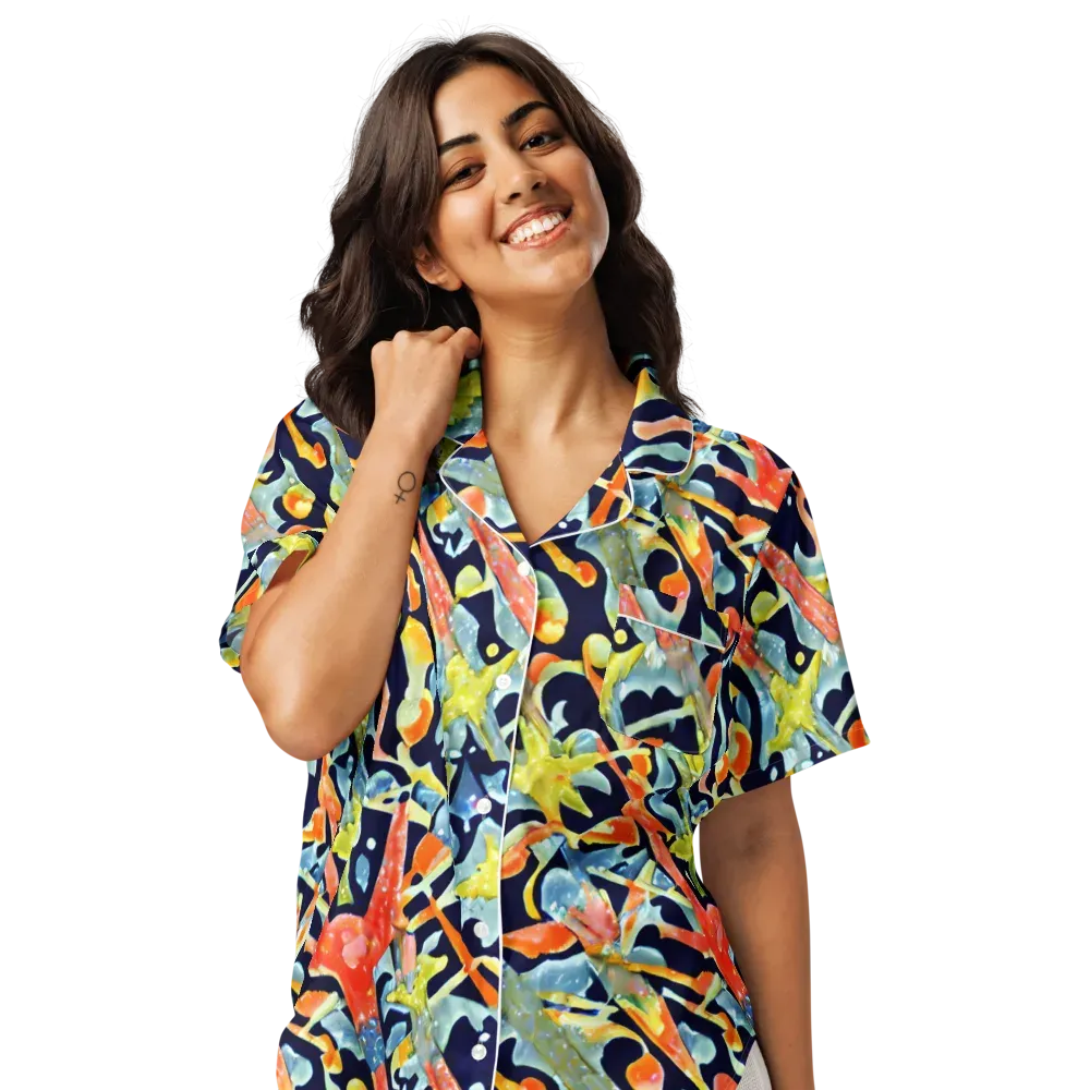 Prismatic Reef on Women's Short Sleeve Pajama Top — Front