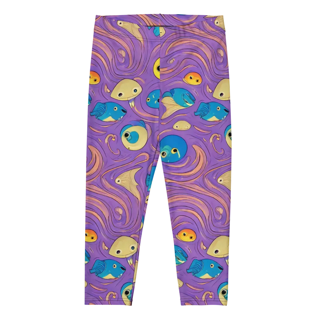 Violet Tide on Capri Leggings — Front