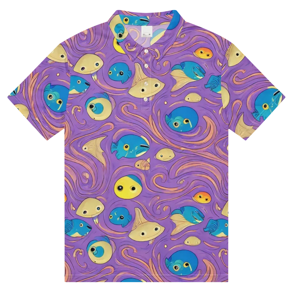 Violet Tide on Men's Slim Fit Polo Shirt — Front