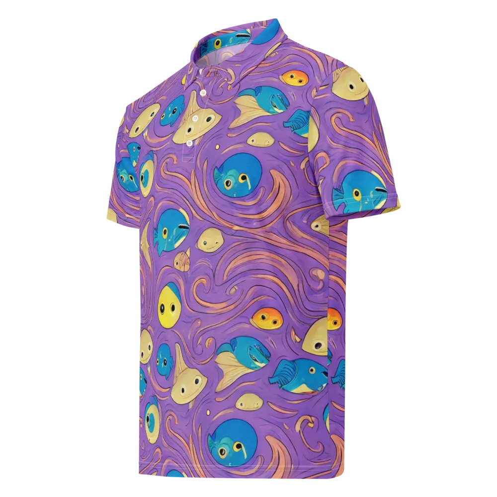 Violet Tide on Men's Slim Fit Polo Shirt — Left Front