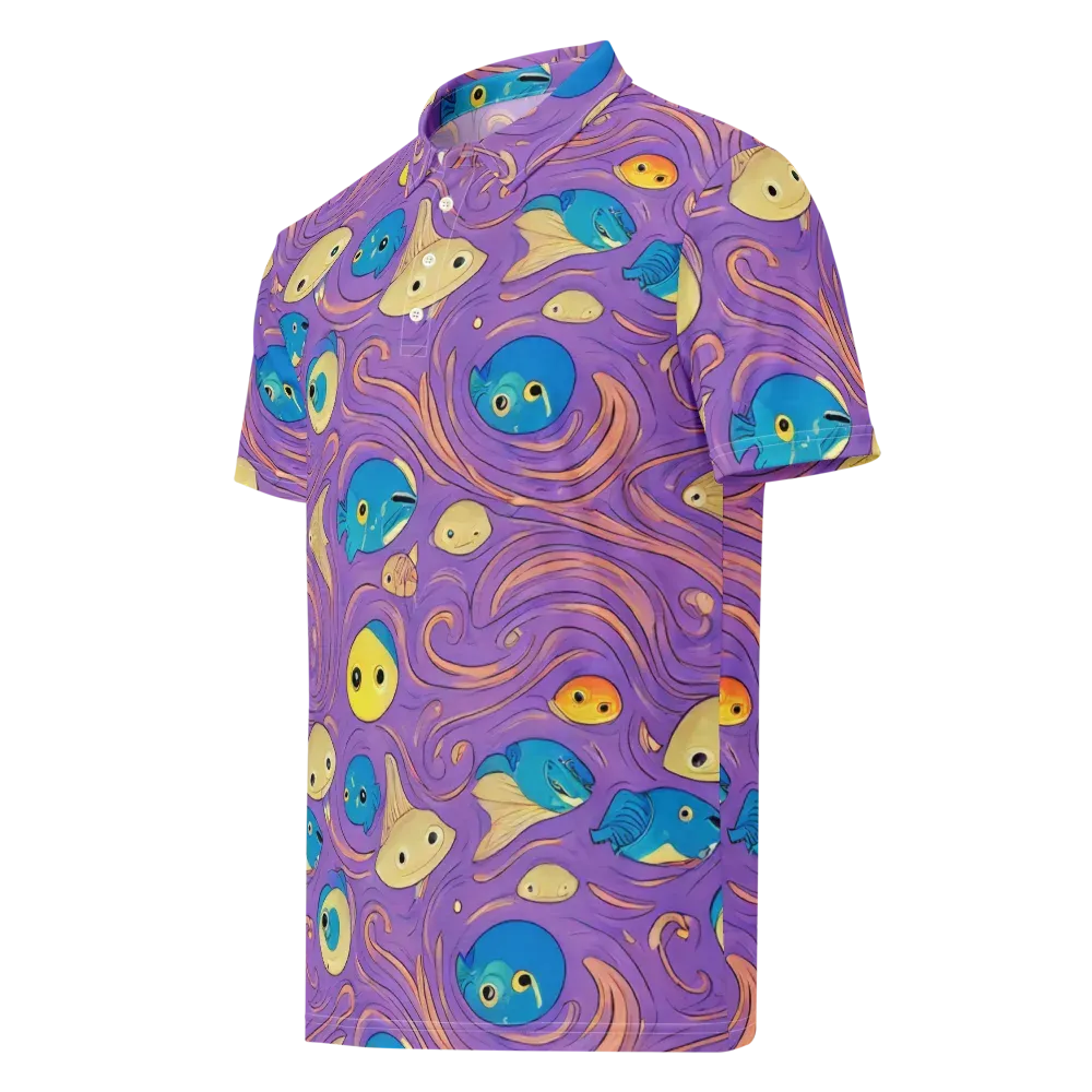 Violet Tide on Men's Slim Fit Polo Shirt — Left Front