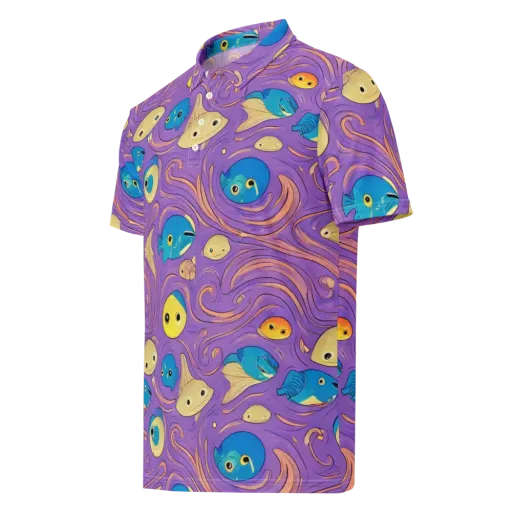 Violet Tide on a Men's Slim Fit Polo Shirt