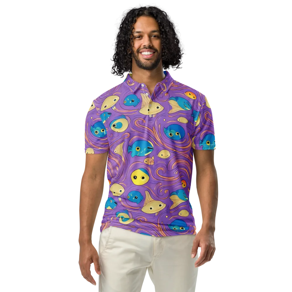 Violet Tide on Men's Slim Fit Polo Shirt — Front