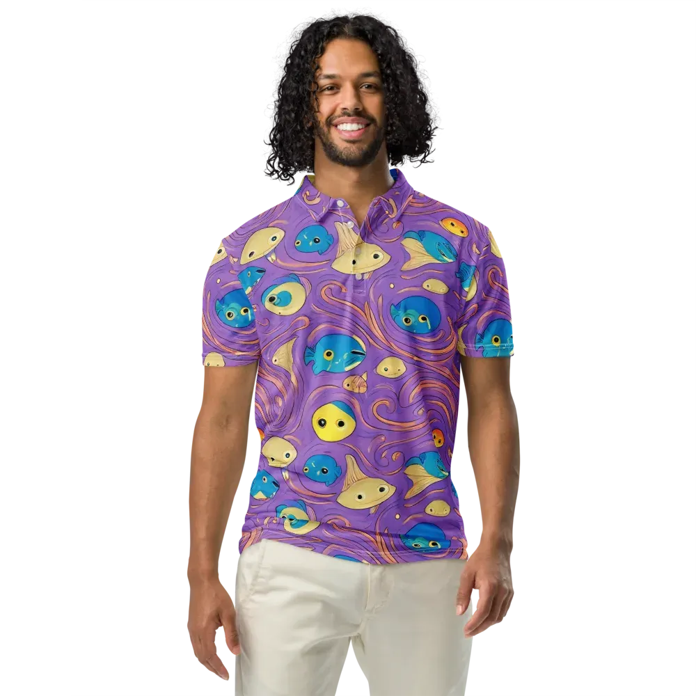 Violet Tide on Men's Slim Fit Polo Shirt — Front