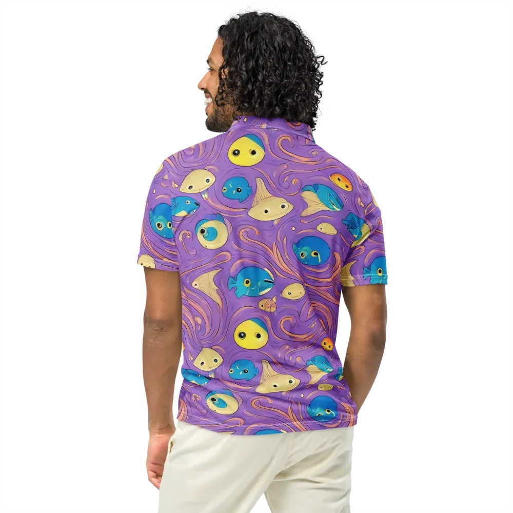 Violet Tide on Men's Slim Fit Polo Shirt — Back