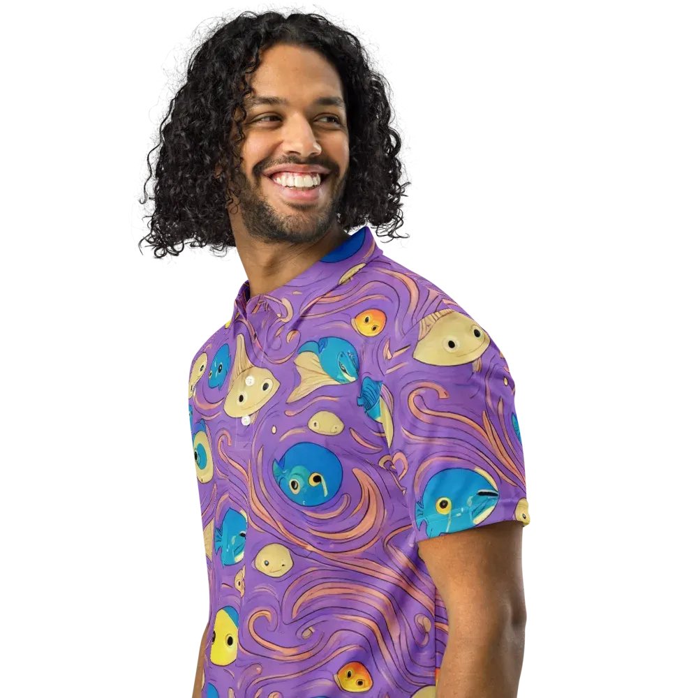 Violet Tide on Men's Slim Fit Polo Shirt — Left Front