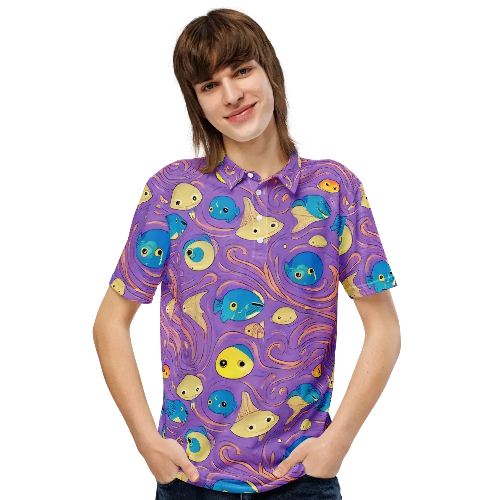 Violet Tide on Men's Slim Fit Polo Shirt — Front