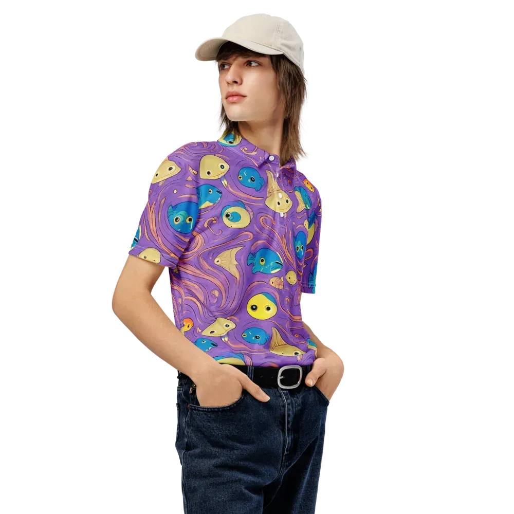Violet Tide on Men's Slim Fit Polo Shirt — Right Front