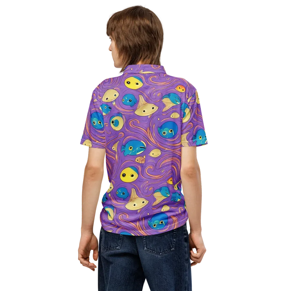 Violet Tide on Men's Slim Fit Polo Shirt — Back