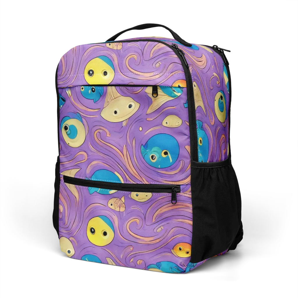 Violet Tide on Utility Backpack — Left Front