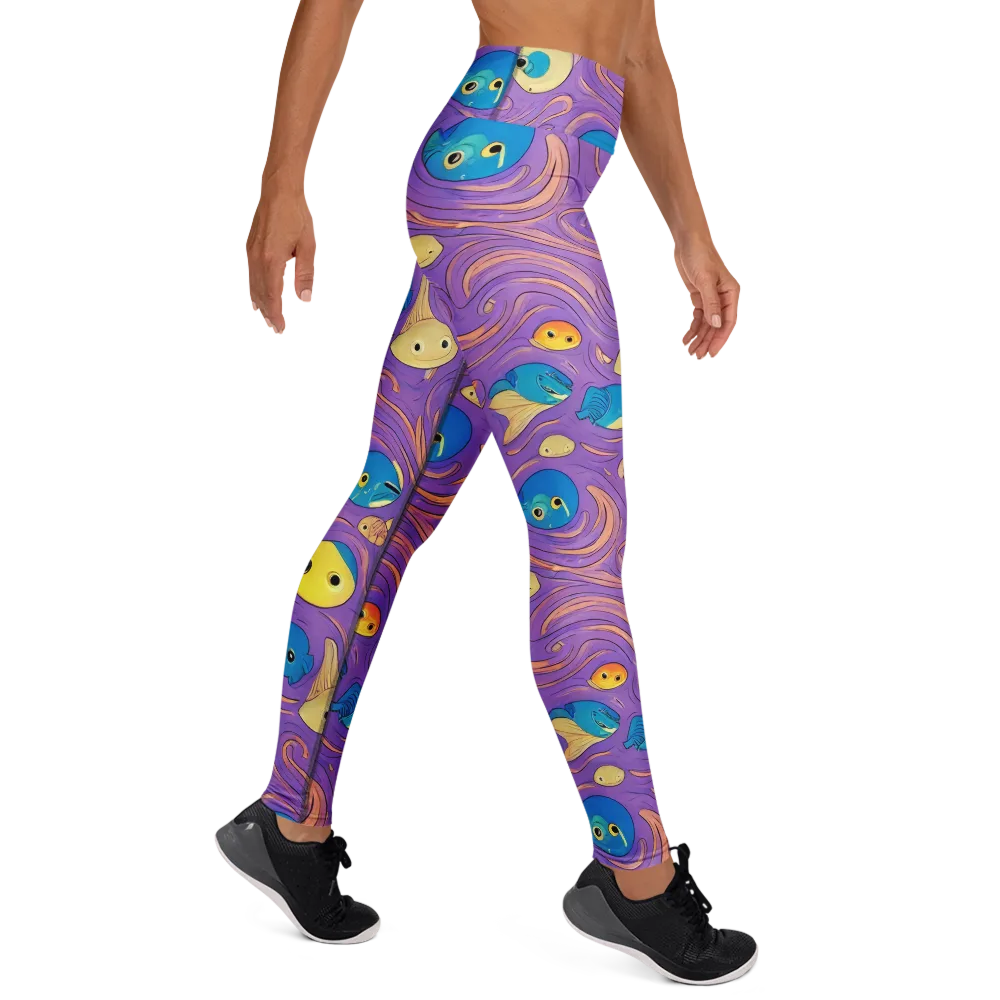 Violet Tide on Yoga Leggings — Right