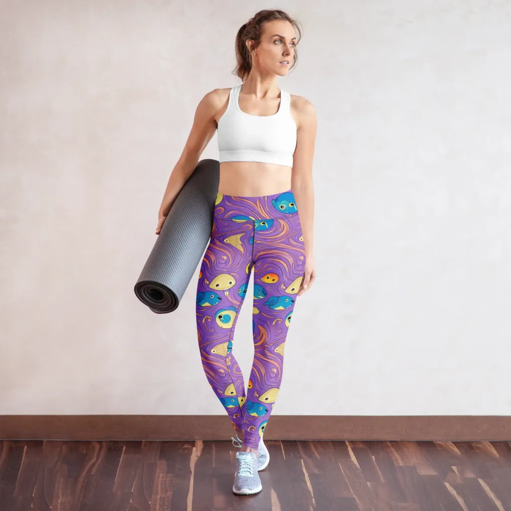 Violet Tide on Yoga Leggings — Front