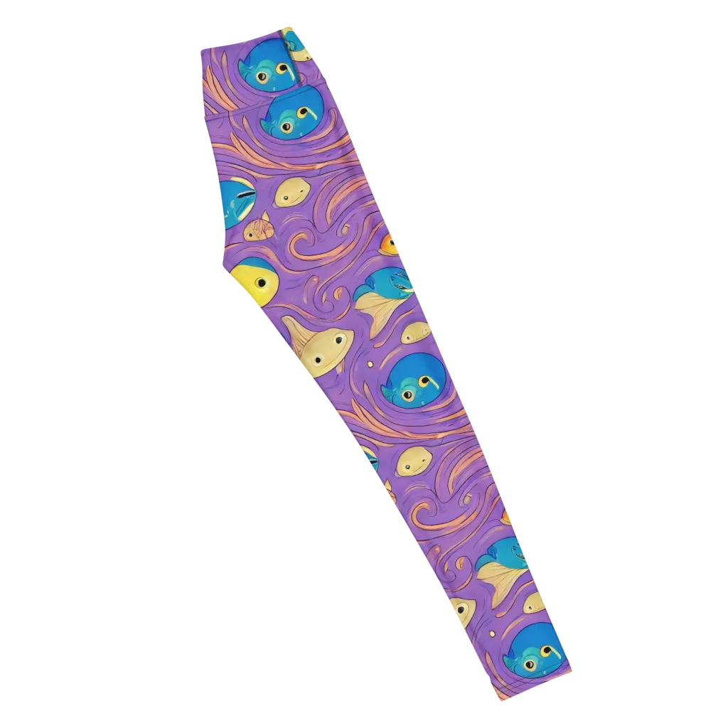 Violet Tide on Yoga Leggings — Right