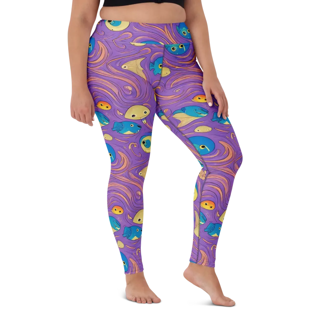 Violet Tide on Yoga Leggings — Front