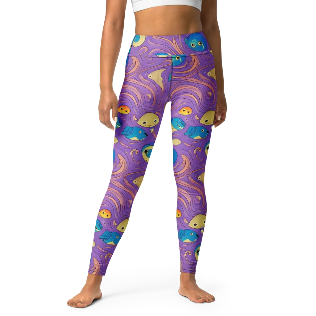 Violet Tide on Yoga Leggings — Front