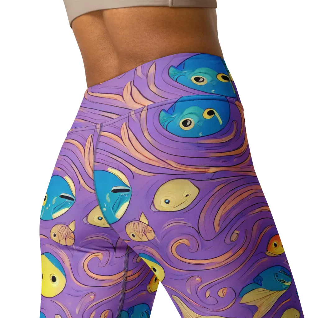 Violet Tide on Yoga Leggings — Back