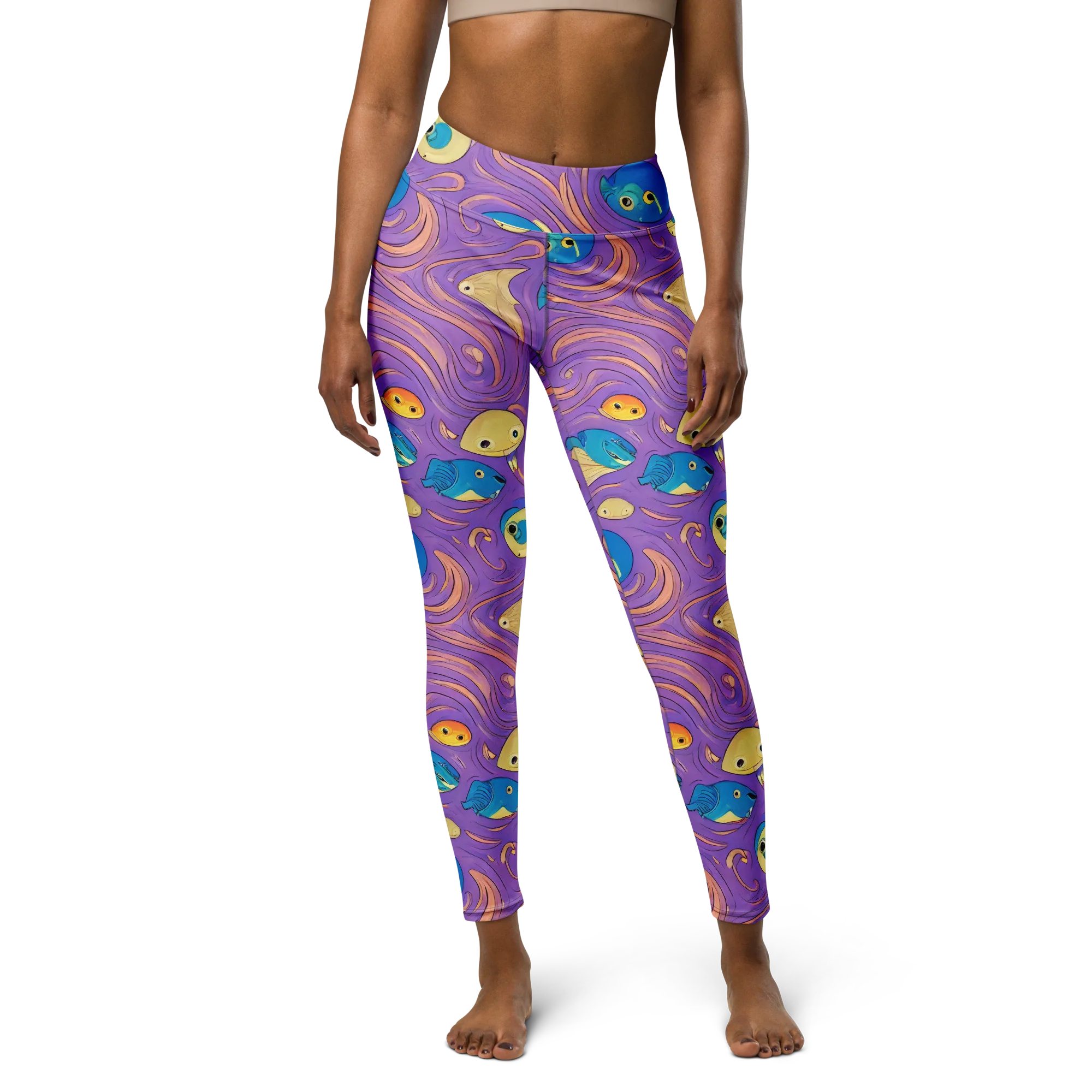 Violet Tide on Yoga Leggings — Front