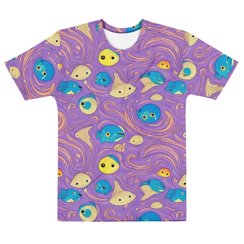 Violet Tide on Men's Cotton Crew Neck T-Shirt — Front
