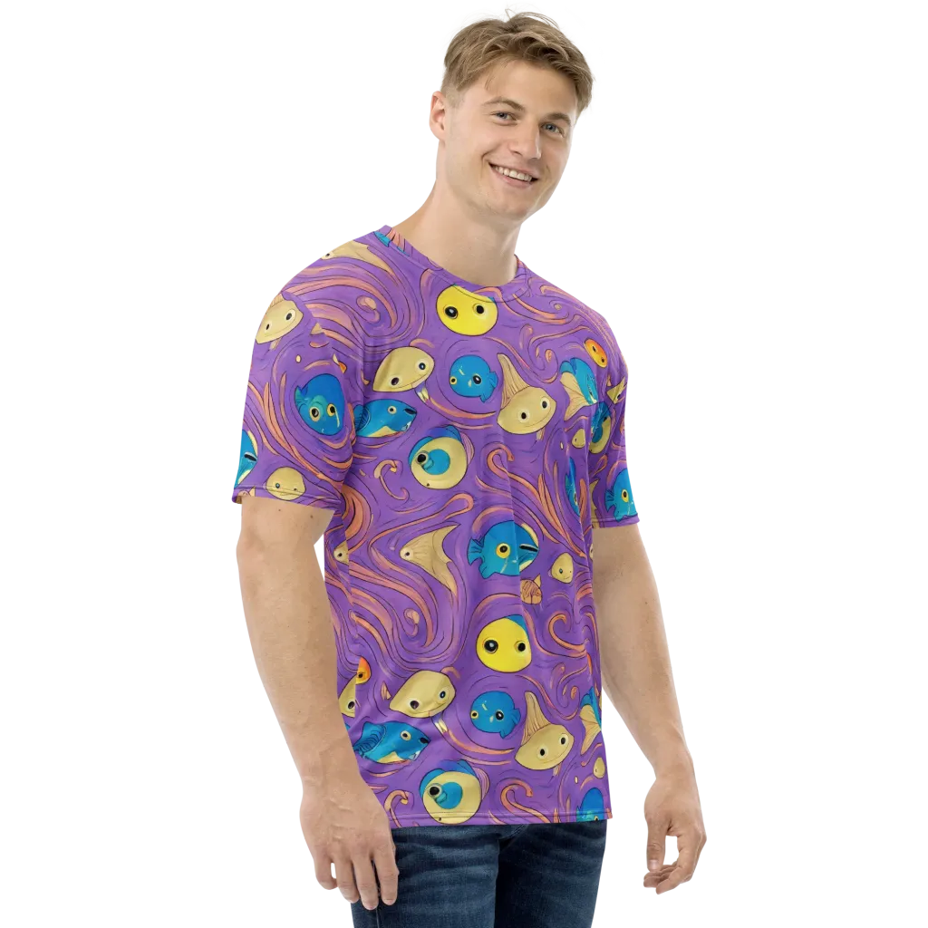 Violet Tide on Men's Crew Neck T-Shirt — Right