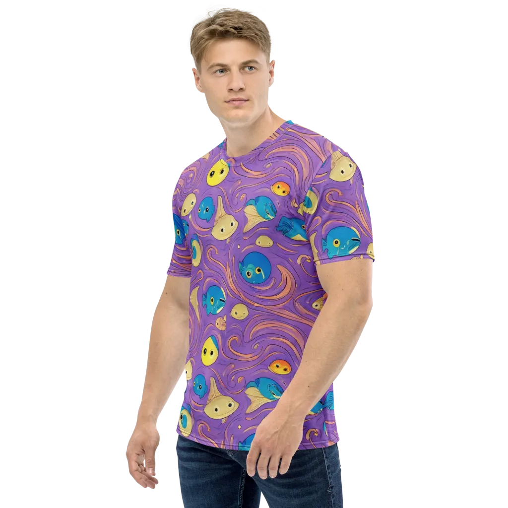 Violet Tide on Men's Crew Neck T-Shirt — Left