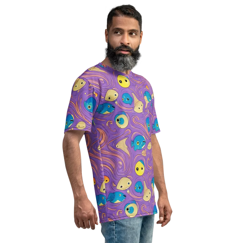 Violet Tide on Men's Crew Neck T-Shirt — Right