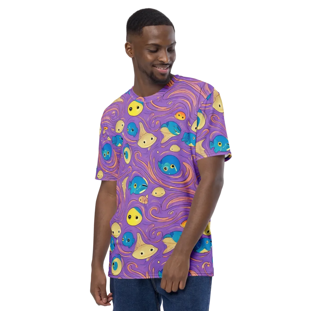 Violet Tide on Men's Crew Neck T-Shirt — Left