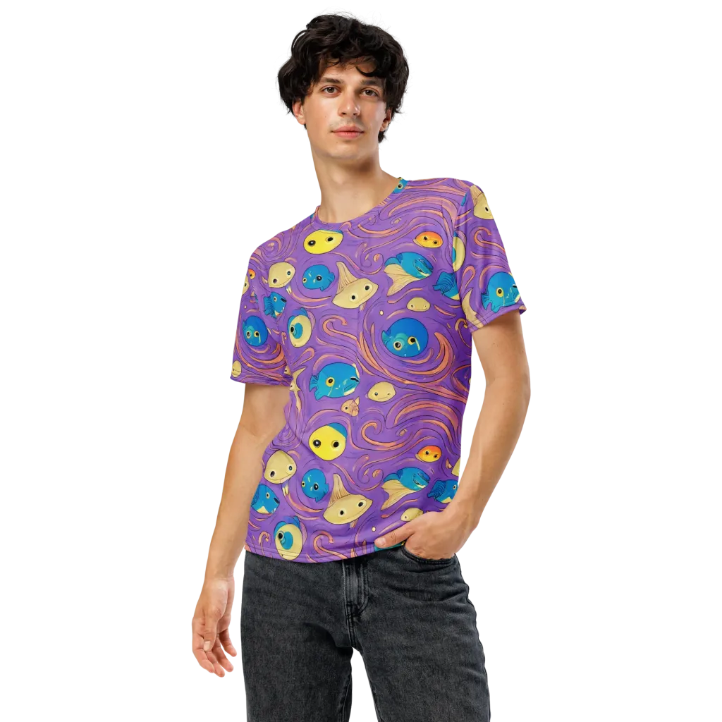 Violet Tide on Men's Crew Neck T-Shirt — Front