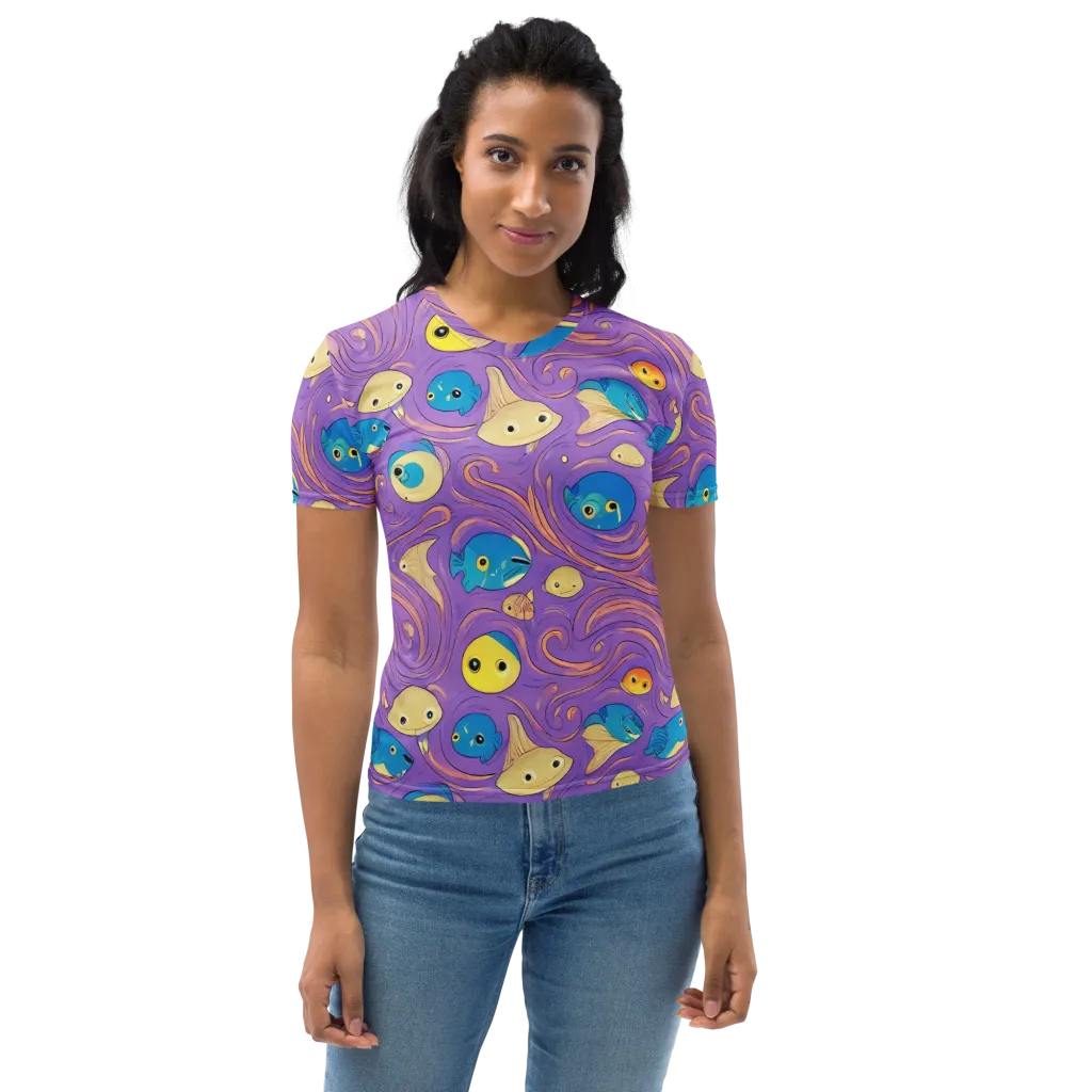 Violet Tide on Women's Crew Neck T-Shirt — Front