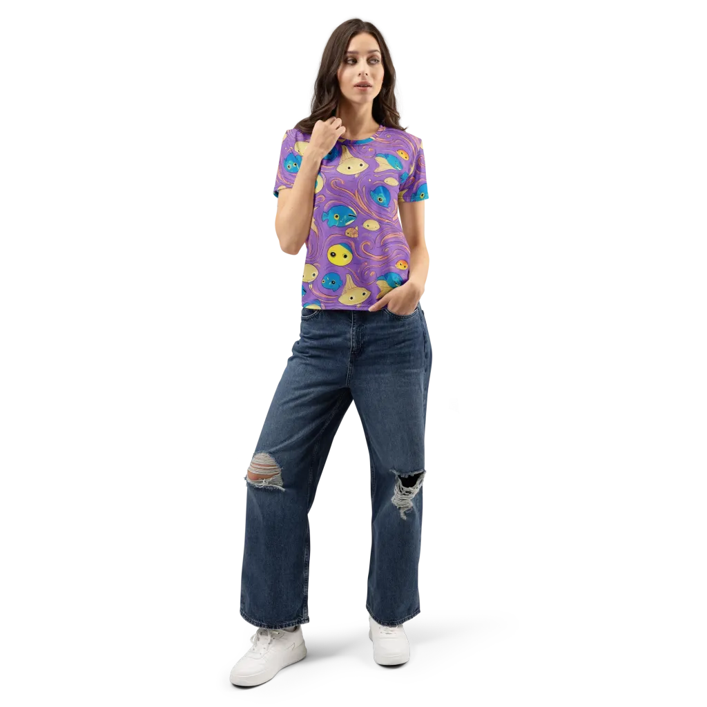 Violet Tide on Women's Crew Neck T-Shirt — Front