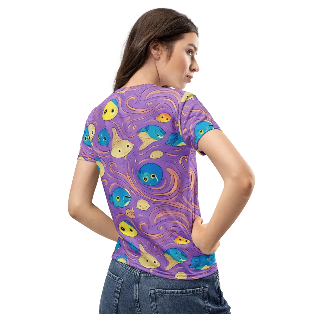 Violet Tide on Women's Crew Neck T-Shirt — Back