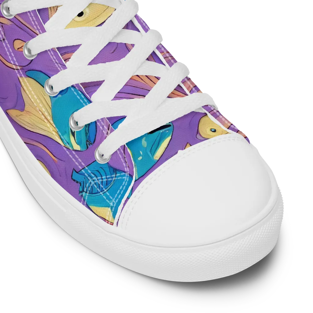 Violet Tide on Women's High Top Canvas Shoes — Product details