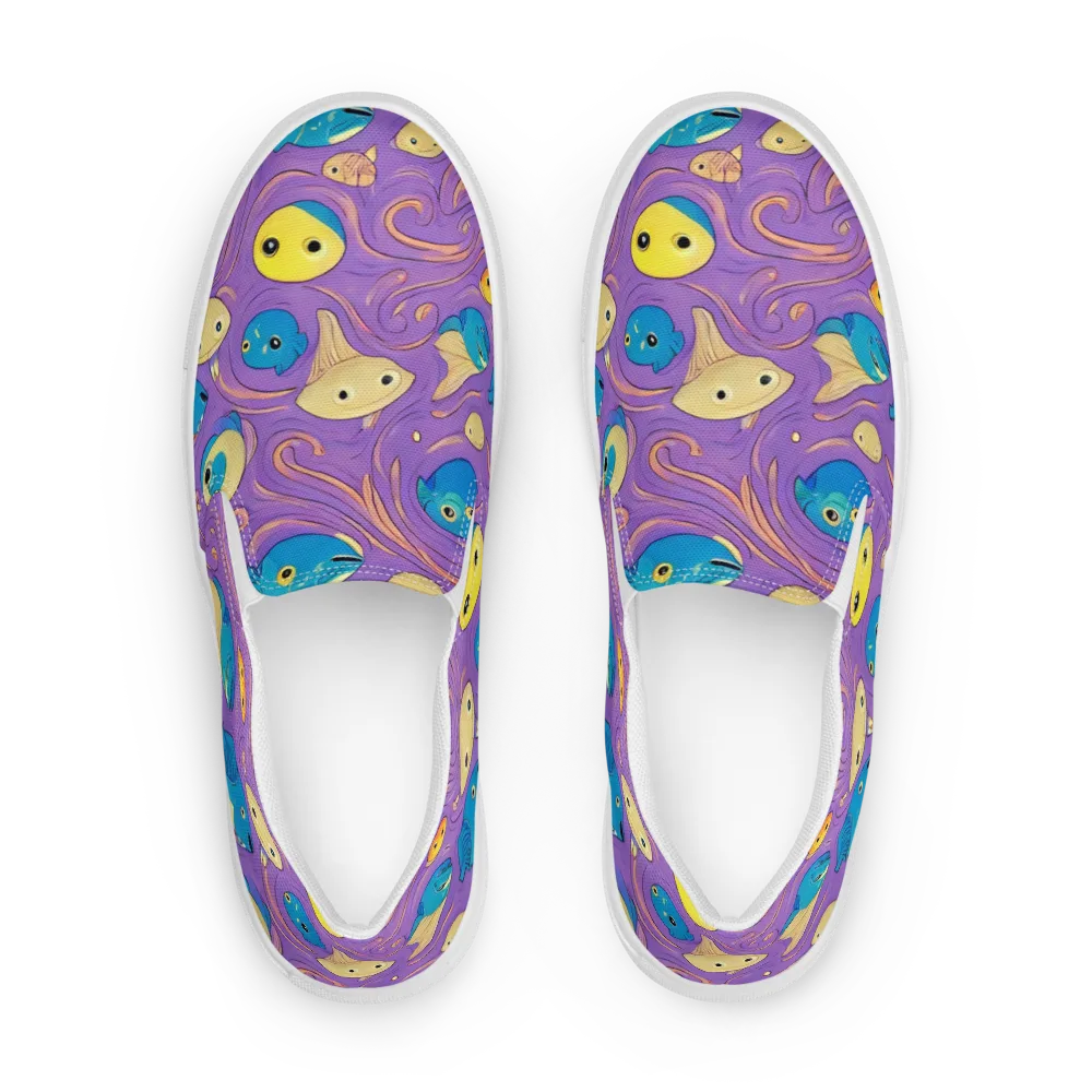 Violet Tide on Men's Slip-On Canvas Shoes — Front