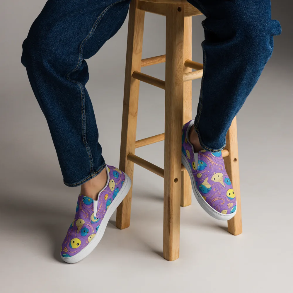 Violet Tide on Men's Slip-On Canvas Shoes — Front