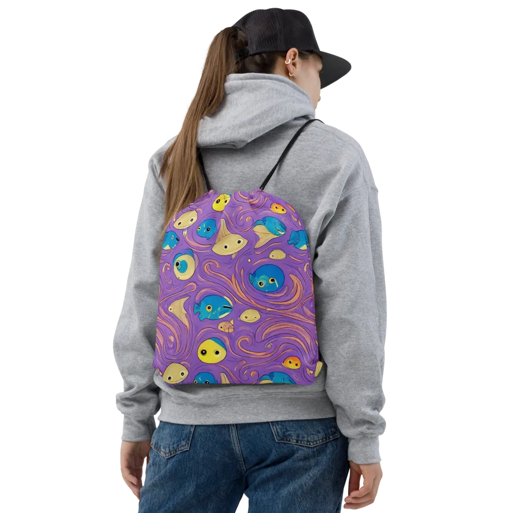 Violet Tide on Drawstring Bag — Front