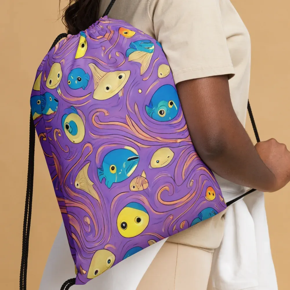 Violet Tide on Drawstring Bag — Front