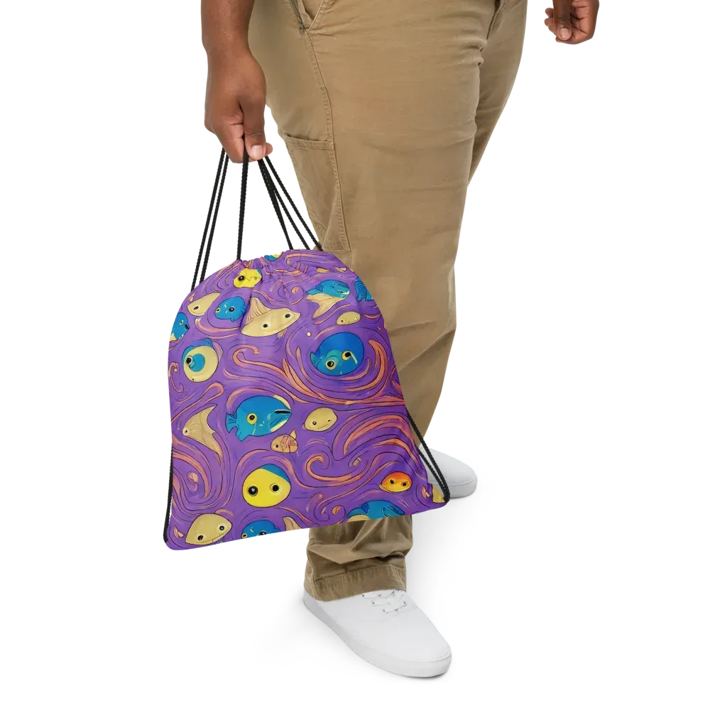 Violet Tide on Drawstring Bag — Front